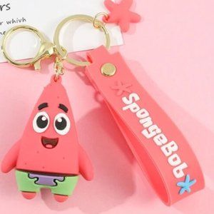 SpongeBob SquarePants Anime Figures Keychain Patrick Star  Bag Keyring for Kids